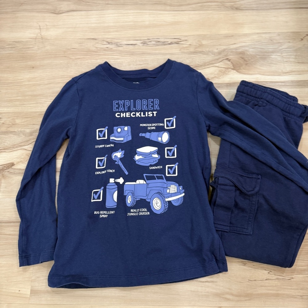 Carters Navy Explorer Checklist Pajama Set Size 4T